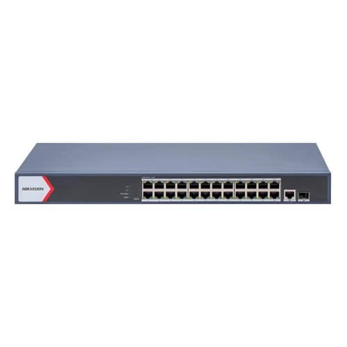 Switch Hikvision 24 puertos Gig  POE 1 RJ45 1 Opt