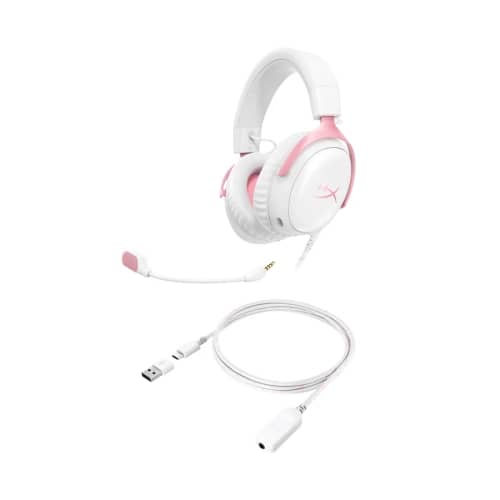 Auricular HyperX Cloud III Cableado - (Blanco/Rosa)