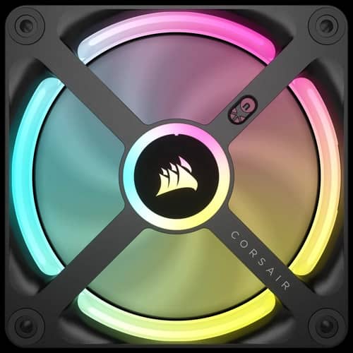 Kit de ventiladores CORSAIR PWM de 120 mm QX120 RGB x3 negro con iCUE Link
