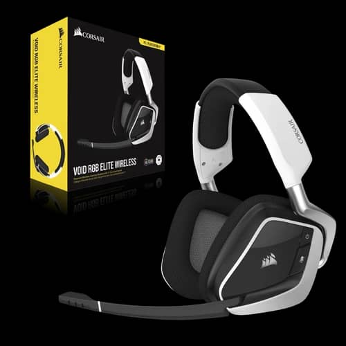 Auricular gaming Corsair void RGB elite Wireless 7.1 blanco