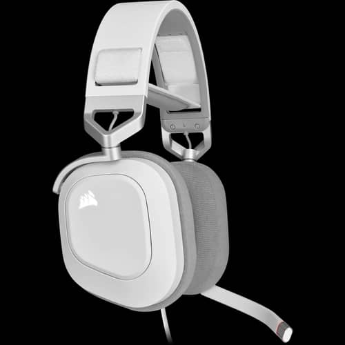 Auricular gaming cableado Corsair HS80 RGB USB, blanco