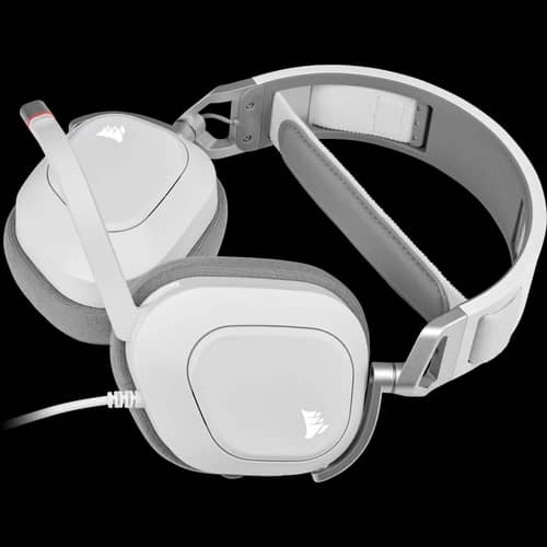 Auricular gaming cableado Corsair HS80 RGB USB, blanco