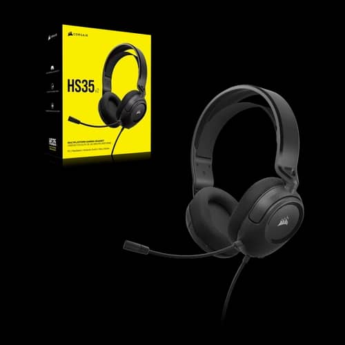 Auriculares gaming cable CORSAIR HS35 v2 multiplataforma, rojo