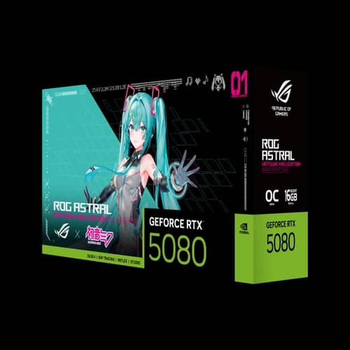 Placa de Video ASUS NVIDIA GeForce ROG ASTRAL RTX5080-O16G-GDDR7 HATSUNE MIKU EDITION