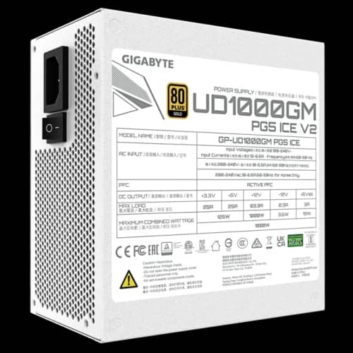 Fuente GIGABYTE UD1000GM PG5 V2 ICE 80 Plus Gold Modular