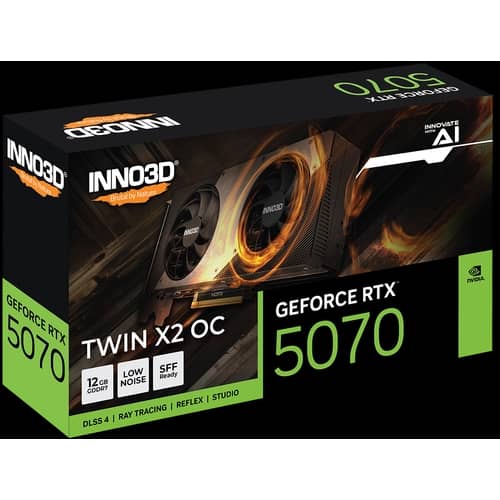 Placa de Video INNO3D NVIDIA Geforce RTX 5070 12GB DDR7 TWIN X2 OC