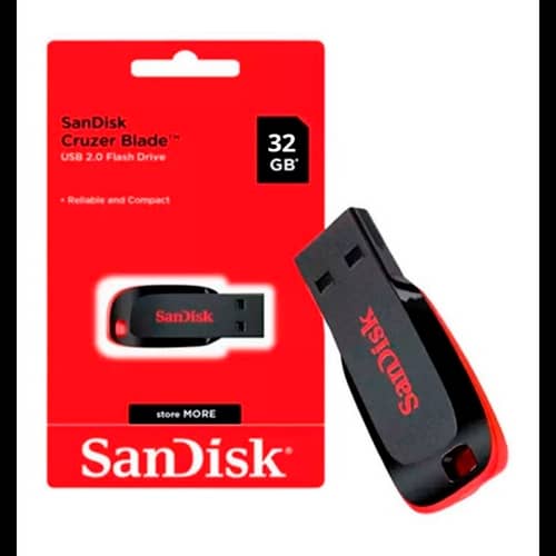 Pen Drive SANDISK Cruzer Blade 32GB USB 2.0 Tipo A Negro