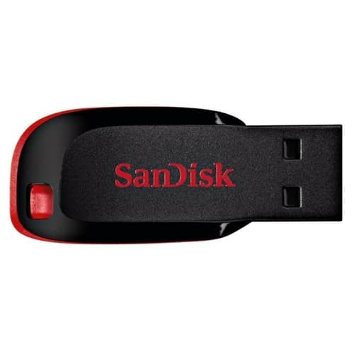Pen Drive SANDISK Cruzer Blade 64GB USB 2.0 Tipo A Negro