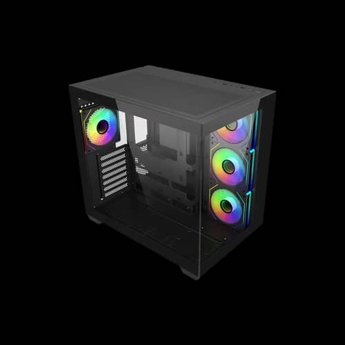 Gabinete Cooler Master Elite 681 Mid Tower 4 Fans ARGB Tempered Glass Black s/Fuente