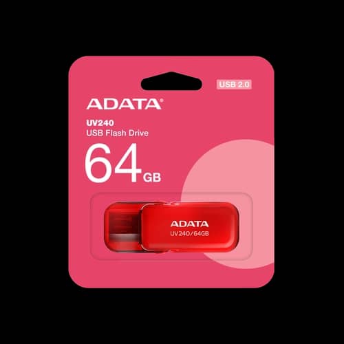 Pen Drive ADATA UV240 64GB USB 2.0 RED